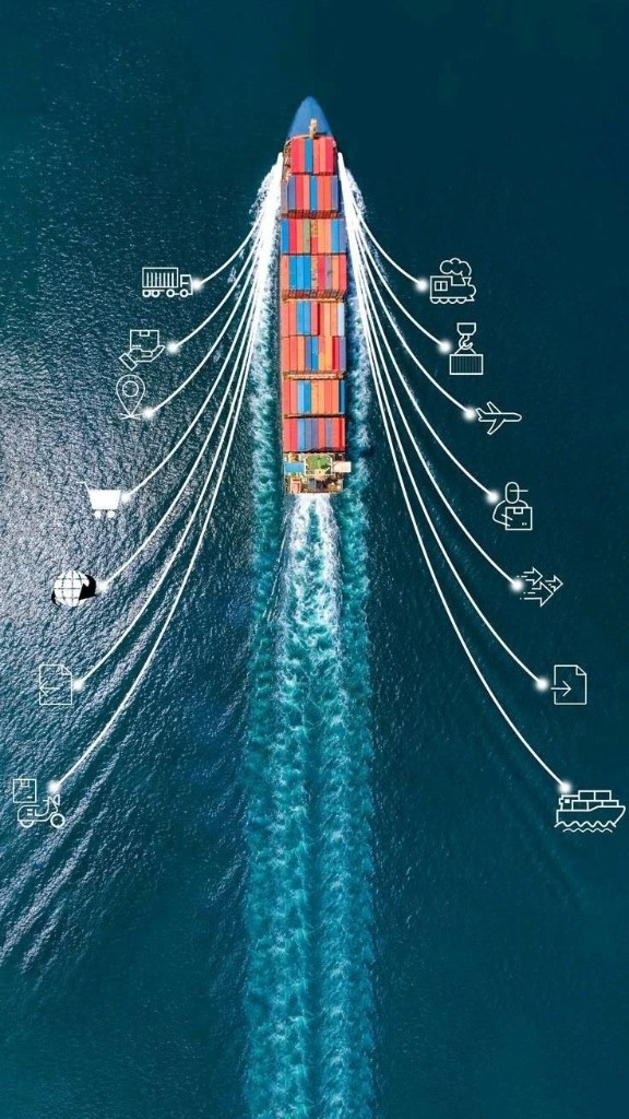 Global sea freight logistics and shipping network